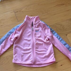Toddler Pink Nike Track Jacket with Grey Accents 4T